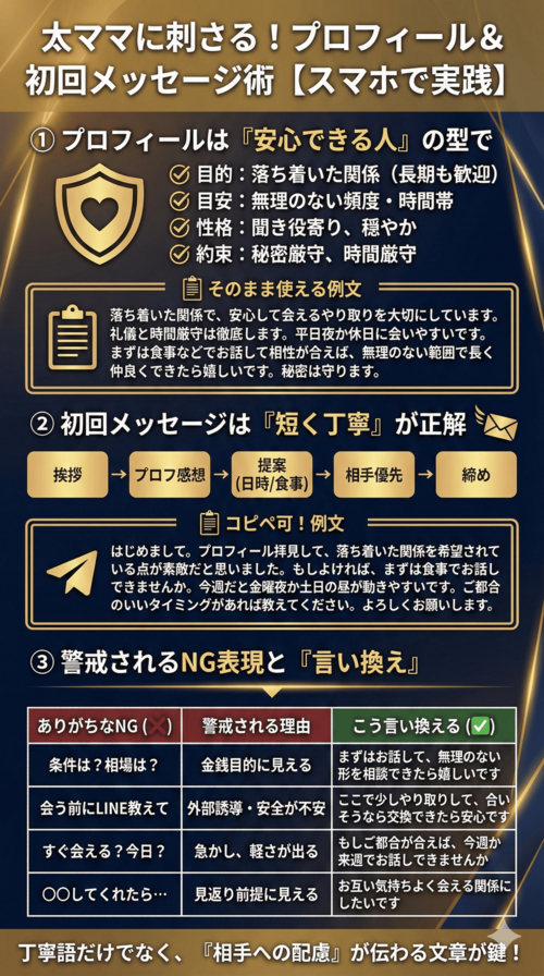 太ママに刺さるプロフィールと初回メッセージ