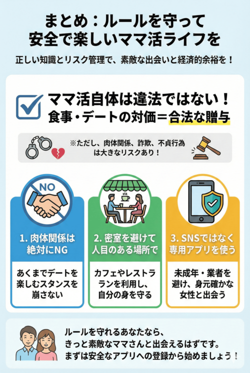 まとめ：ルールを守って安全で楽しいママ活ライフを