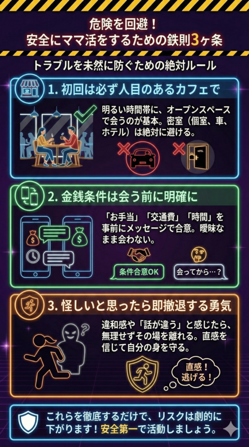 危険を回避して安全にママ活をするための鉄則