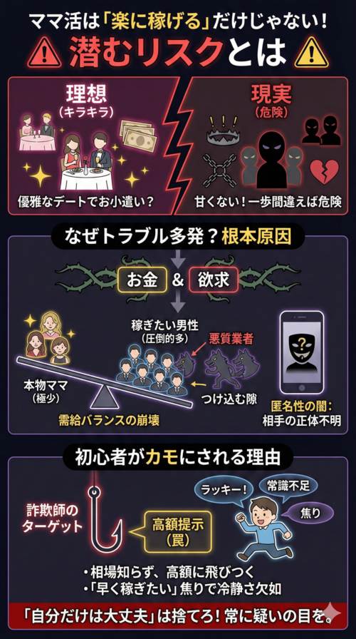 ママ活は「楽に稼げる」だけじゃない!潜むリスクとは