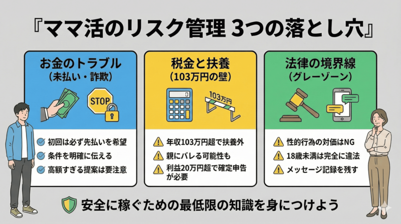 ママ活の詐欺トラブル回避方法と確定申告・税金に関する注意点まとめ